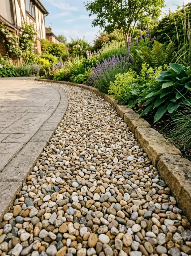 Natural mixed color gravel blend perfect for filling large pathway borders and driveways.