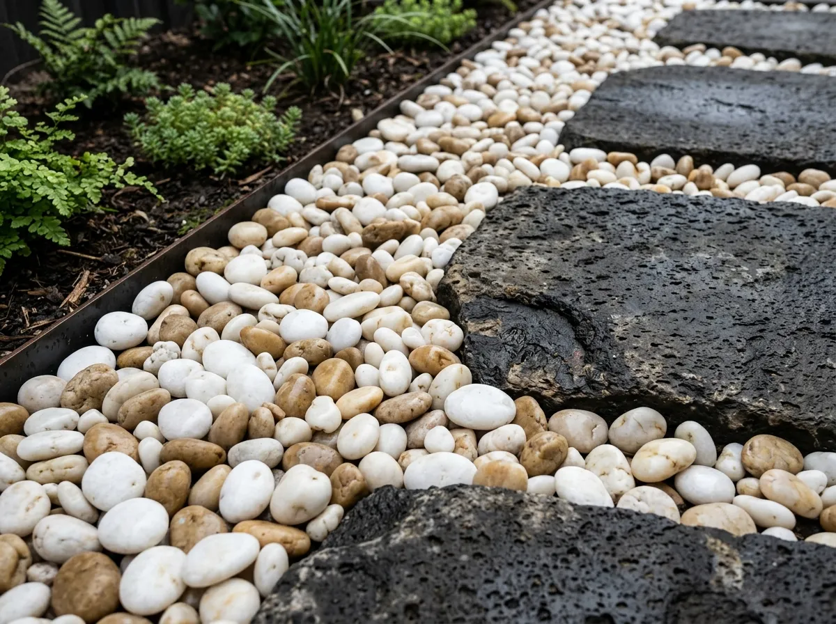 garden-rocks Decorative White and Beige Garden Pebbles