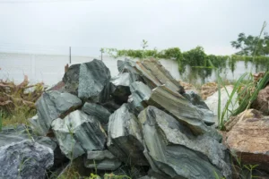 green slate rock stones