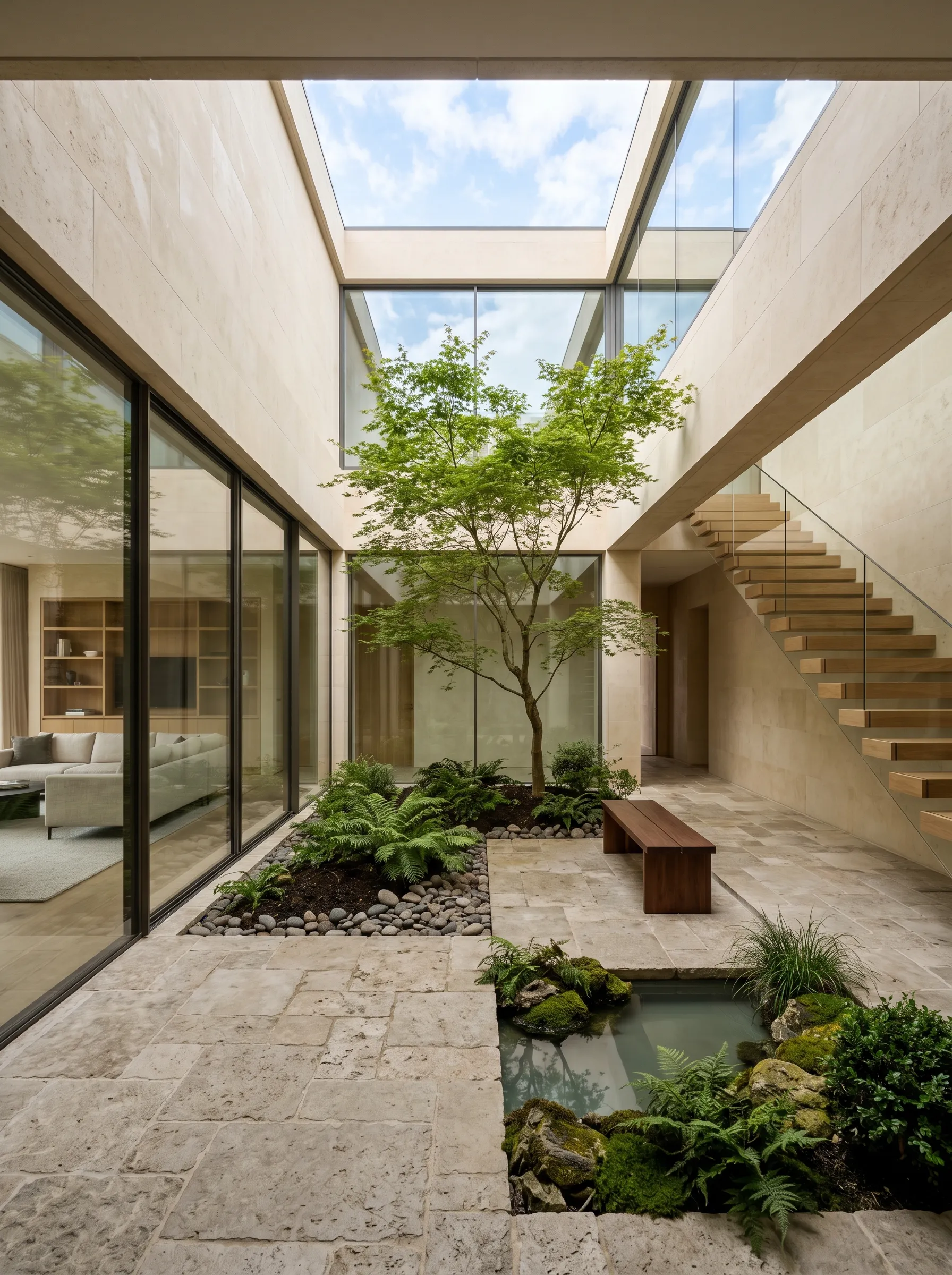 garden-rocks Indoor Courtyard Natural Stone Flooring