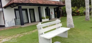 outdoor stone seating bench