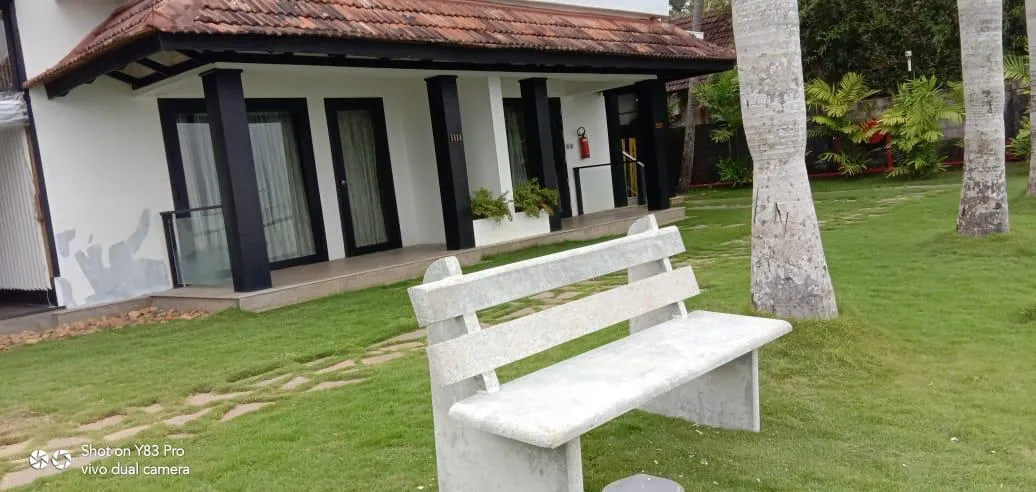 outdoor stone seating bench