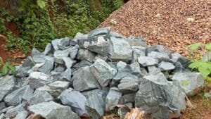 blue grey granite boulders landscaping