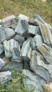 dark green grey landscape stones