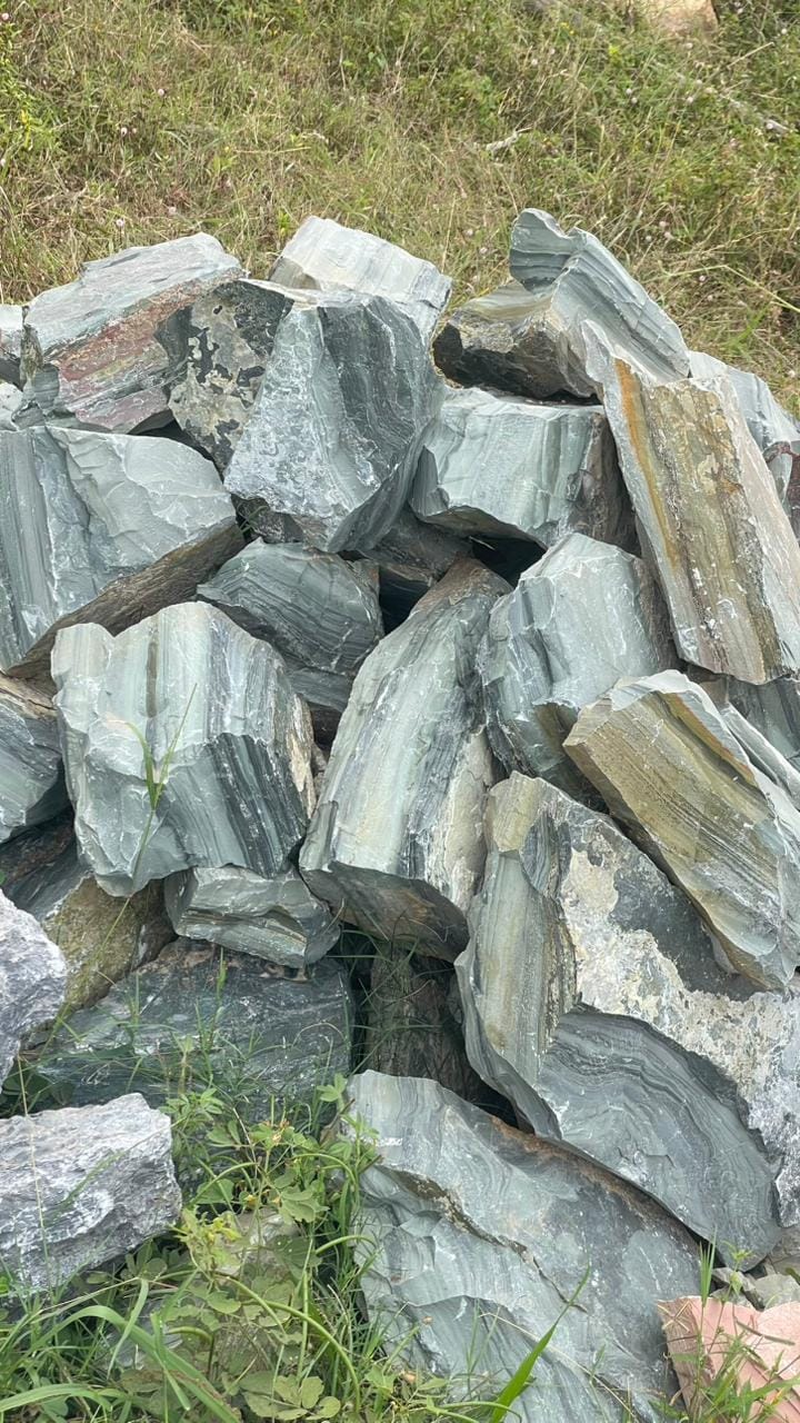 dark green grey landscape stones