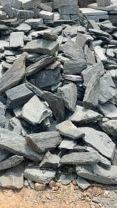 flat grey slate layered waterfall stones