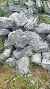 light grey granite building boulders