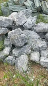light grey granite building boulders