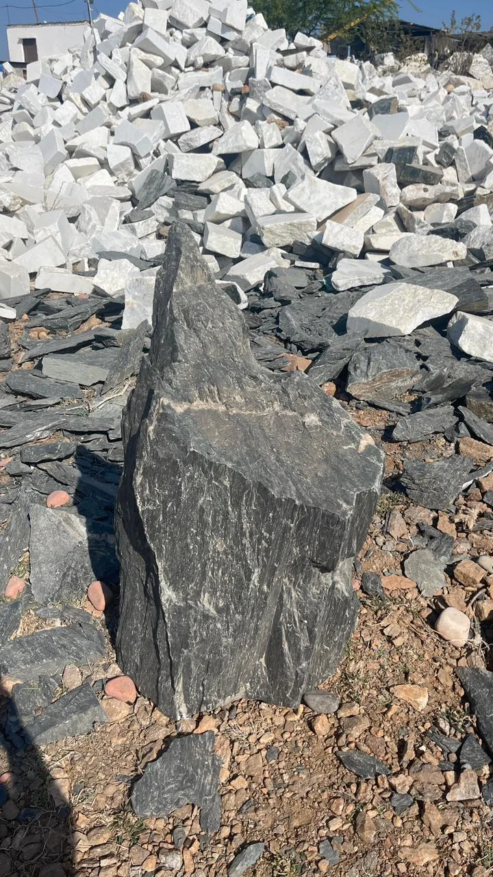 Tall standing monolithic black landscape rock