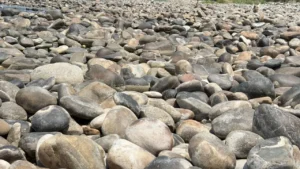 natural river stones pond setting kerala