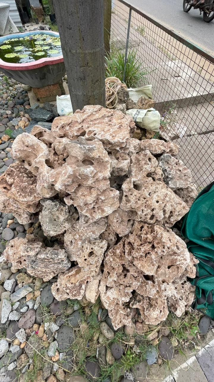 textured tufa rock pond filtration