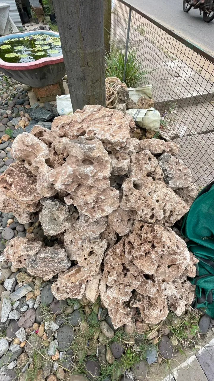 textured tufa rock pond filtration